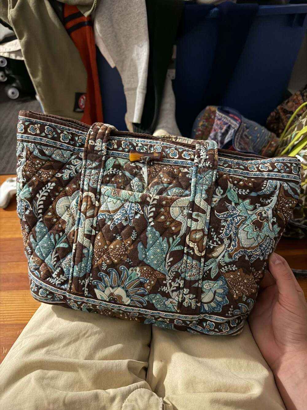 Vera Bradley Little Betsy Shoulder Handbag in Java Blue Quilted Pattern